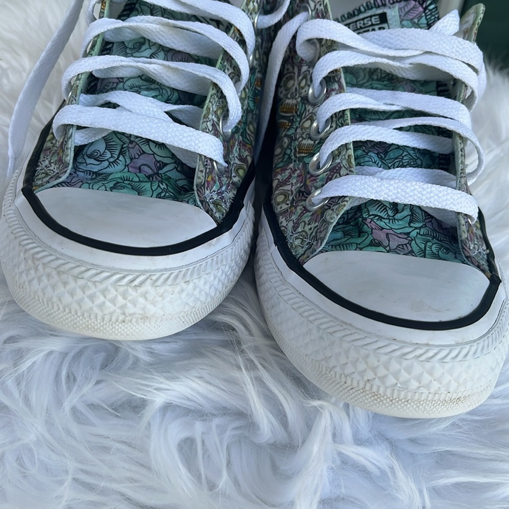 Pre-owned Converse All Star Floral Lace Up Athletic Shoes. Size 7 - Picture 9 of 13